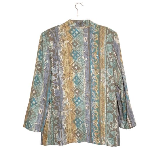 TONI GARMENT FOR CC MAGIC Abstract Floral Blazer One Button Multicolor Size L - Picture 5 of 6